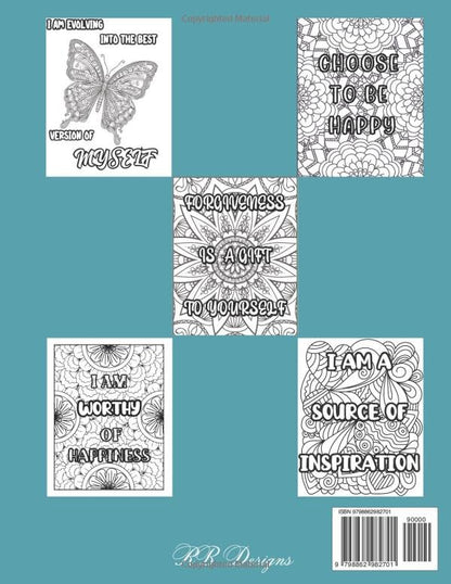 Coloring Peace Within: Coloring Book of 45 Positive Quotes and Affirmations for Relaxation and Mental Health