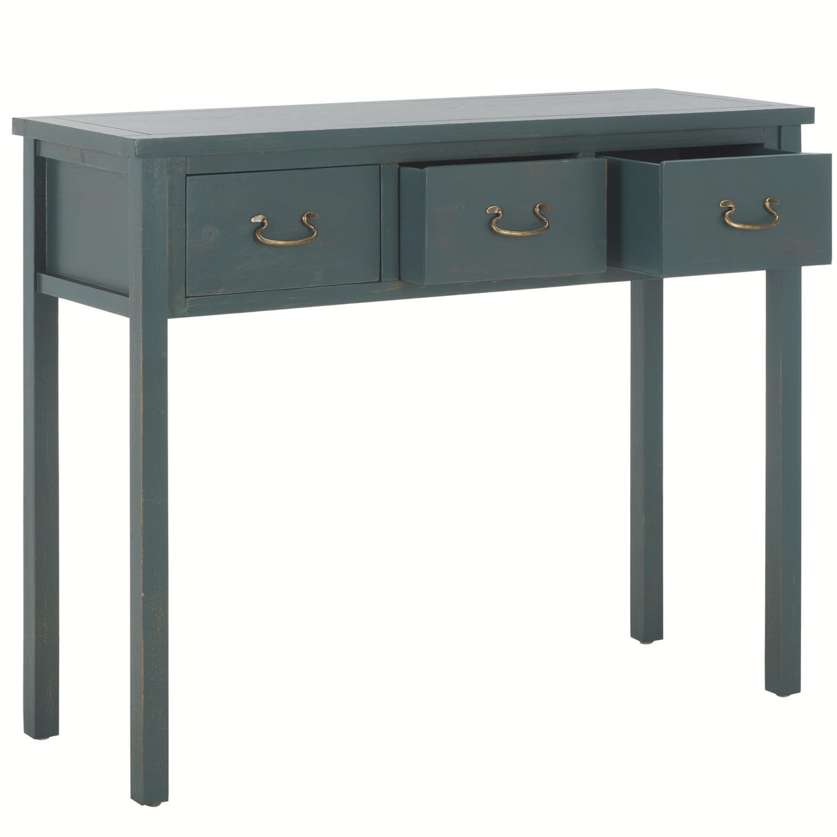 SAFAVIEH Home Collection Cindy Farmhouse Dark Teal 3-Drawer Console Table Safavieh