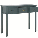 SAFAVIEH Home Collection Cindy Farmhouse Dark Teal 3-Drawer Console Table Safavieh