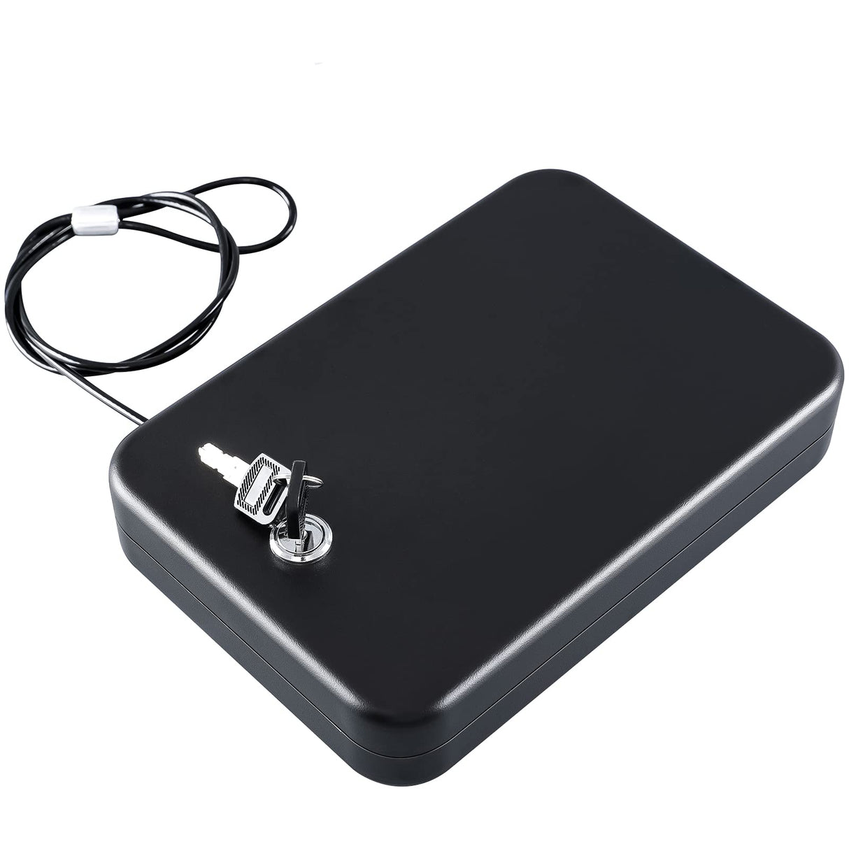 Dalmbox Car Gun Safe for Pistols Small Handgun Lock Box with Key Lock Portable Travel Pistol Safe for Car, Home, Travel (9.4" X 6.4" X 1.8") Dalmbox