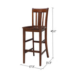 International Concepts San Remo Stool Barstool, Espresso IC International Concepts