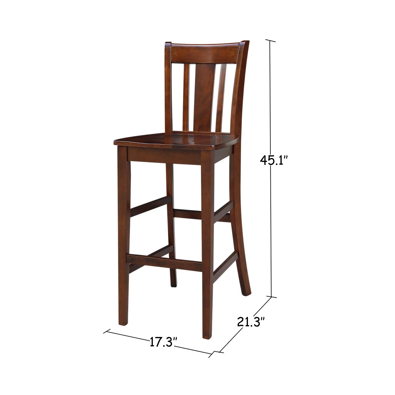 International Concepts San Remo Stool Barstool, Espresso - WoodArtSupply