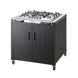 Feasto Gas Grill, Movable Outdoor Gas Stove Stainless Steel Top with Cabinet, 5 Burners with 36,200 BTUs, Outdoor Propane Grill for Outdoor Cooking, Ideal for Lawn & Garden, L35.4” x W24” Feasto