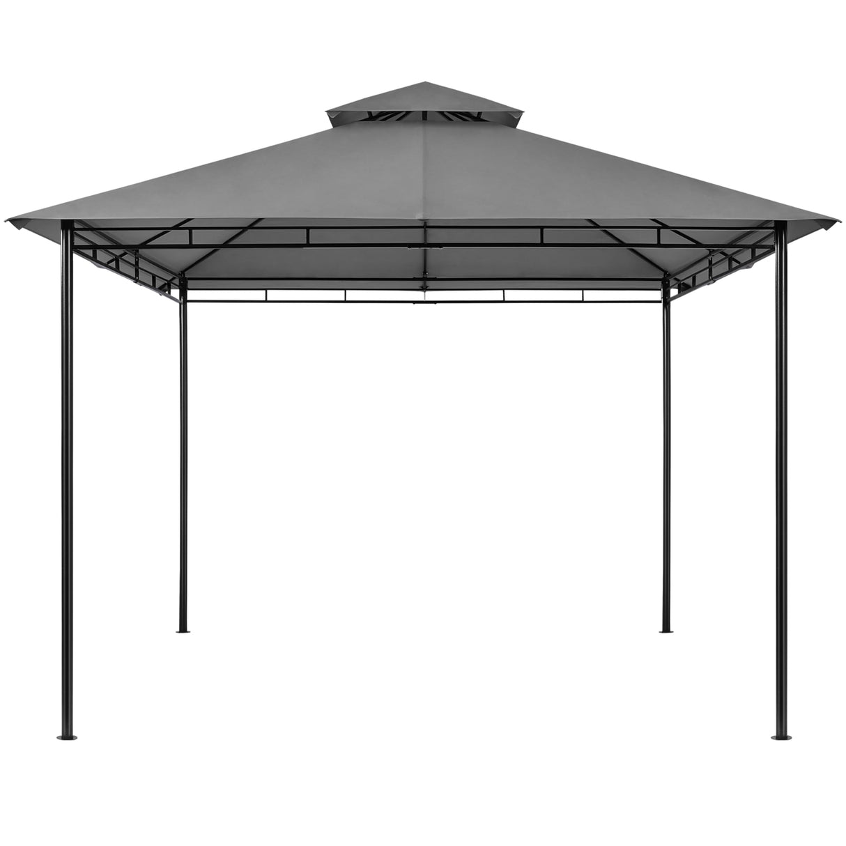 Yaheetech Gazebo for Patios - 11x11ft Outdoor Powder-Coated Steel Frame Gazebo, Double Roofs Grill Shelters BBQ Pavilion for Lawn/Backyard/Garden/Deck, Dark Gray Yaheetech
