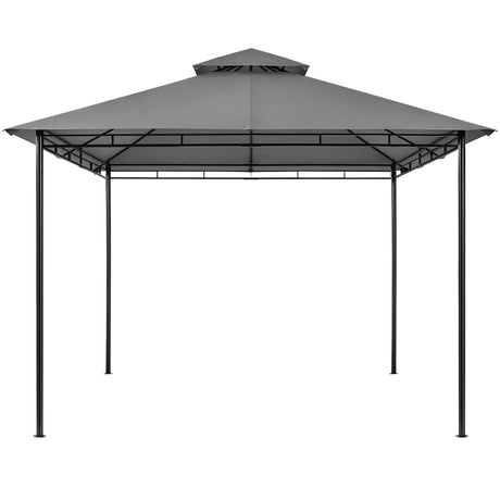 Yaheetech Gazebo for Patios - 11x11ft Outdoor Powder-Coated Steel Frame Gazebo, Double Roofs Grill Shelters BBQ Pavilion for Lawn/Backyard/Garden/Deck, Dark Gray Yaheetech
