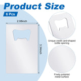 Didaey 6 Pcs Sublimation Bottle Opener Blanks Credit Card Bottle Opener Metal Stainless Steel Wallet Beer Opener for Christmas Wedding Party Gifts Bar Kitchen Restaurant, White 2.09 x 3.35 Inch Didaey