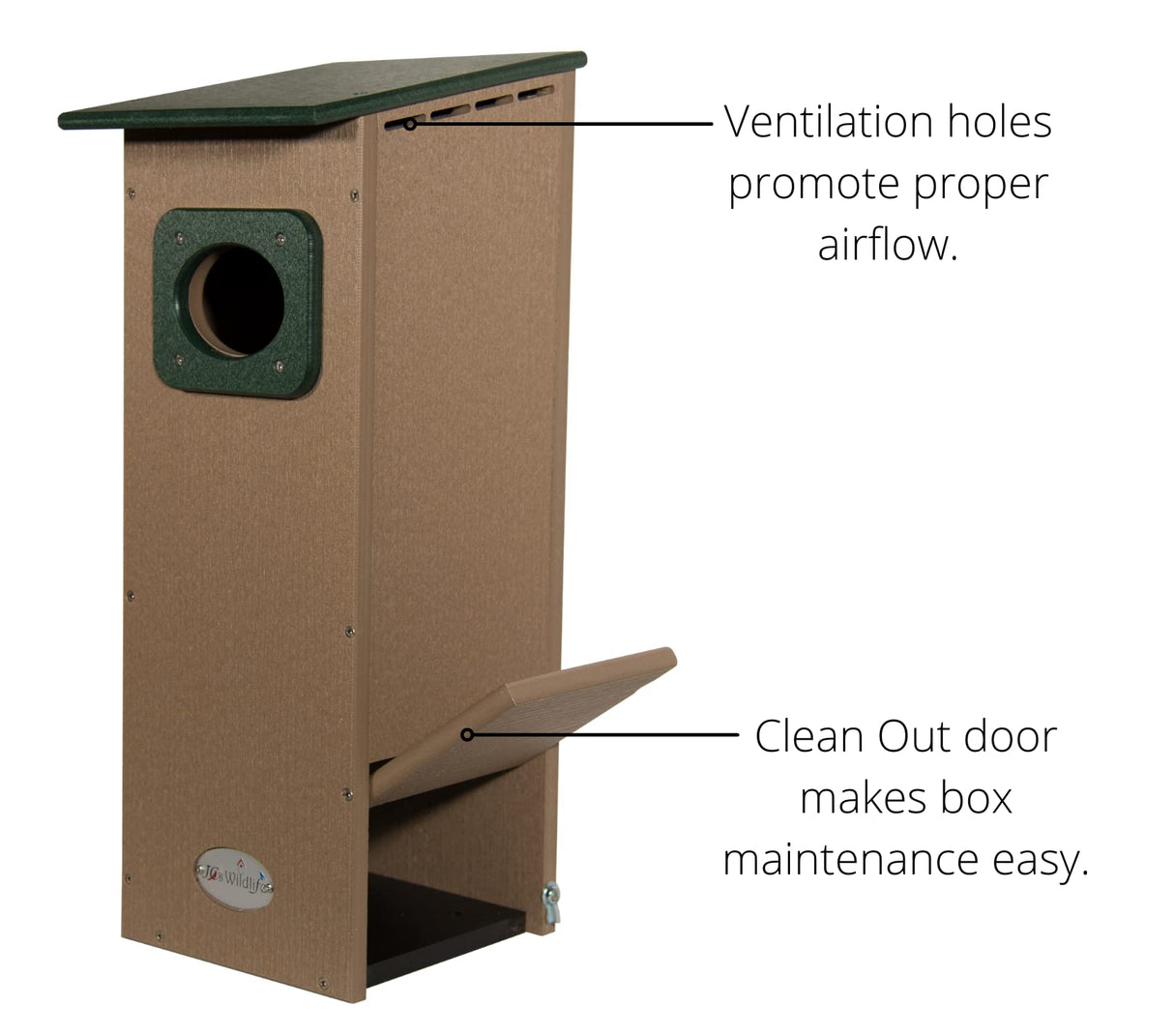 JCs Wildlife Poly Lumber Wood Duck House (Green and Tan) JCs Wildlife