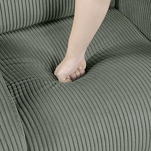 Lexicon Power Lift Recliner Chair for Elderly with Remote Control, Gentle Lift Motion, Side Pocket Armrest, Corduroy Upholstered Electric Recliner for Living Room/Bedroom, Easy Assembly, Green