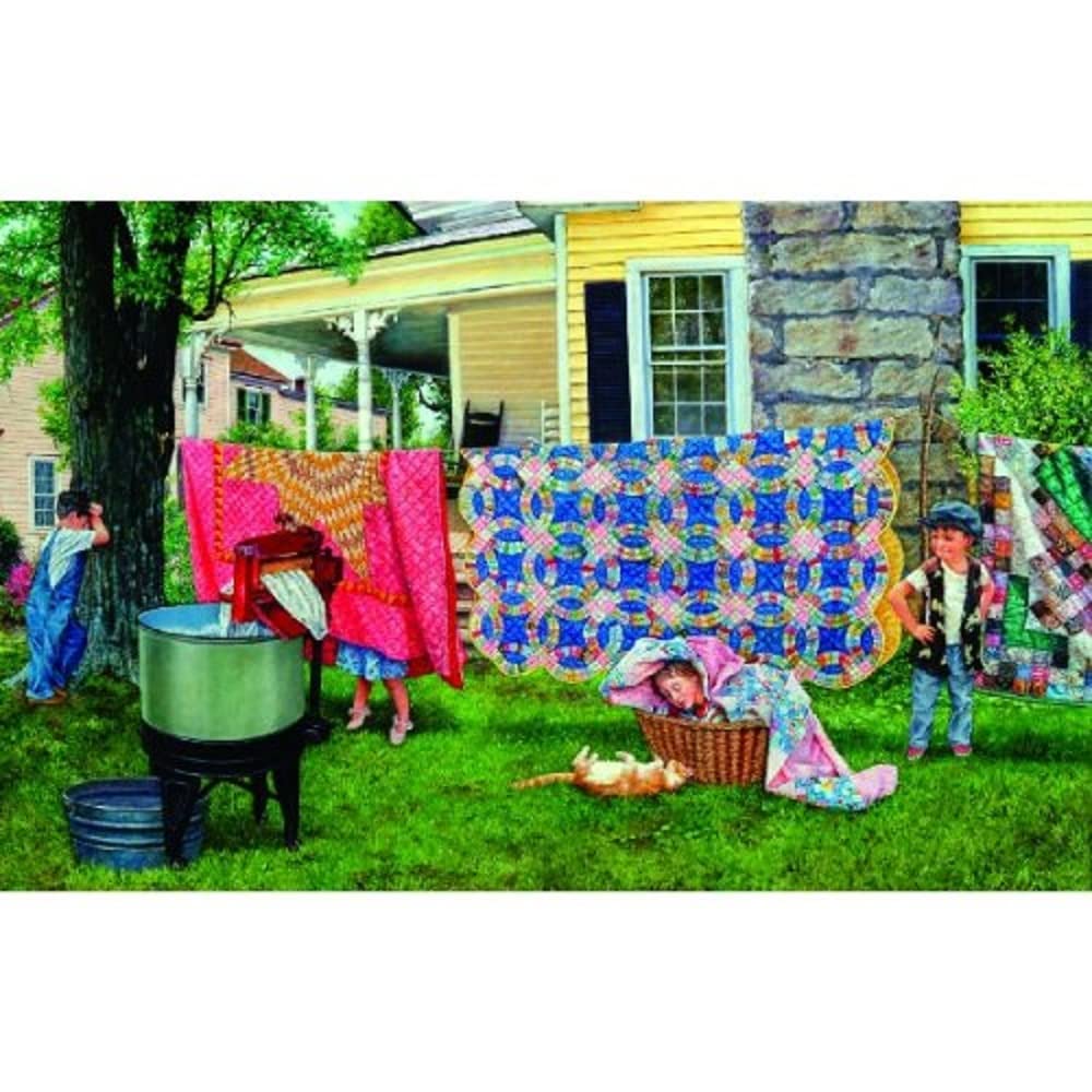 SUNSOUT INC - Hide N Quilt - 550 pc Jigsaw Puzzle by Artist: Susan Brabeau - Finished Size 15" x 24" - MPN# 44268 SunsOut
