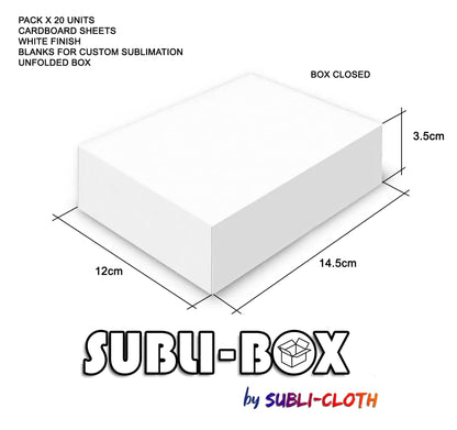 Subli-Box Cardboard Sublimation Small Gift Box Pack 20 Units by Subli-Cloth