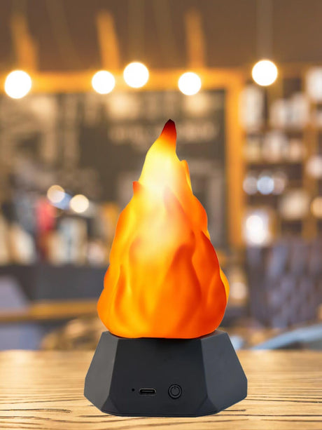 ARTISTMART Fake Fire Lamp,3D Rechargeable Travel Night Light with Cozy Lighting,3-Mode LED Fake Fireplace Candles for Apartment Patio Decor Outdoor Camping Decorations… ARTISTMART