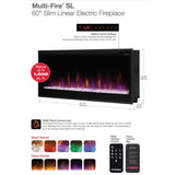 Dimplex 60 Inch Slim Built-in Linear Electric Fireplace | Shallow 4-Inch Depth with Multi-Fire Color Technology, Remote and Acrylic Crystal Ember Bed Included - Sits Flush in Most Home Frames DIMPLEX