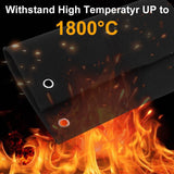 2 Packs Welding Blanket Fireproof, Opening Shape Welding Mat, Heat Resistant Solder Blanket Up To 1800°F, Flame Retardant Carbon Felt Heat Shield Mat for Solder Plumbers HVAC Torch Protector HEHIPLE