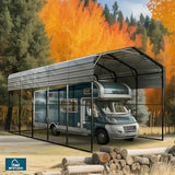MFSTUDIO RV Carport 14x25 ft, Outdoor Heavy Duty Carports, Height 13 ft for Large RVs Metal Shed Canopy Shelters Garage Shelter Shade Car Ports with Galvanized Roof for Cars, Truck and Boats ﻿ MFSTUDIO
