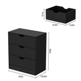 Housoul 3 Drawers Dresser for Bedroom with Fabric PU Drawer and Wood Frame, Black Small Dresser with Large Organizer, Chest of Drawers for Closet, Living Room, Hallway, Black Housoul