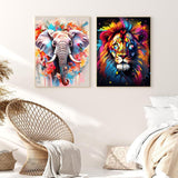 ZXQL 2 Pack Elephant Paint by Numbers Kit for Adults Beginners, 16" W x 20 L Tiger Paint by Numbers for Adults Rolled up Canvas for Painting Home Decor Creative Wall Art with Nice Gift Box ZXQL