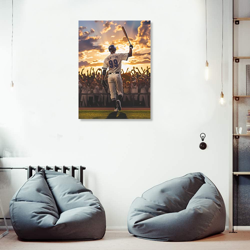 Becapeo Wooden Jigsaw Puzzles for Adults - Custom Name and Number on (New York 2) Baseball Player Art Photo - 300 500 1000PCS Puzzles Game Home Wall Decor Becapeo