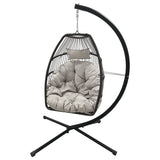 Egg Chair Hammock Chair Basket Chair Hanging Swing Chair UV Resistant Cushion with Stand for Indoor Bedroom Outdoor Garden Backyard FDW
