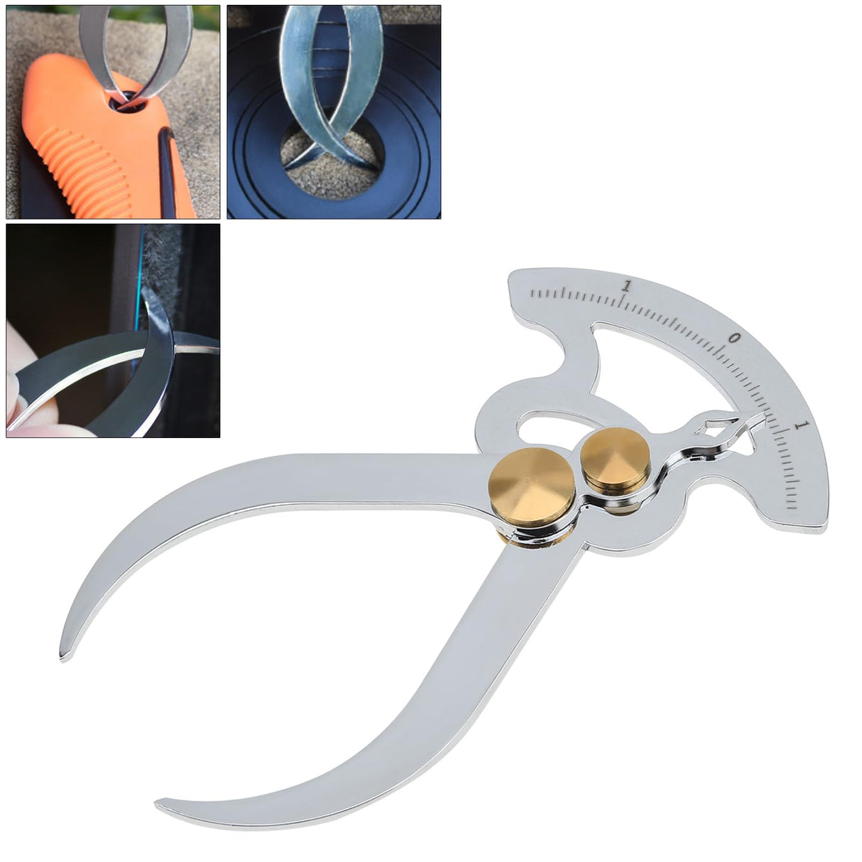 Smgda Stainless Steel Feeler Gauge, Thickness Gauge, Depth Gauge, Inner Outer Diameter Ruler, Inside/Outside Caliper, Pocket Ruler Imperial Measuring Tool for Measure Gap Width/Thickness Woodturning Smgda