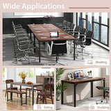 COSTWAY Conference Table Set of 6, 55” x 24” Large Meeting Room Table W/Heavy Duty Steel Frame, 4.5FT Modern Computer Desk for Home, Office, Conference Room, Easy Assembly (6) COSTWAY