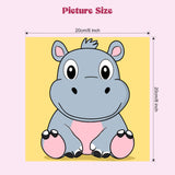 MXJSUA 4 Pack Lion Zebra Animals Paint by Numbers Kit with Framed Canvas for Kids, Hippo Elephant by Number Painting Kits for Ages 6-12 Kids, Acrylic Oil Paint by Number Kits for Beginners 8x8 Inch MXJSUA