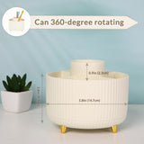 SKYDUE 360 Rotating Plastic Desk Pen Organizer with 5 Slots, Dual-Purpose Art Supply Pencil Cup for Office, School, Home SKYDUE