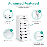 Naomi Home Bianca 9 Drawer Chest, Wood Storage Dresser Cabinet, Large Storage Organizer Makeup Drawer for Closet, Bedroom, 200 lbs Total Capacity - White Naomi Home