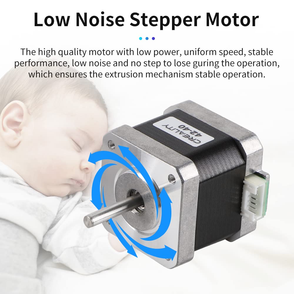 Creality Official 42-40 Stepper Motor, 3D Printer X/Y-Axis Extruder Stepping Motor 2 Phase 1A 1.8 Degree 0.4 N.M, Compatible with CR-10 Series and Ender-3 Series X/Y/E-axis （D-Shape） Creality