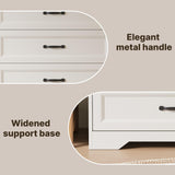 Gizoon 5 Drawers Dresser, 44.3" H Dresser for Bedroom, Chest of Drawers with Large Storage Capacity, Modern 5 Drawer Chest with Smooth Rail, Handles, Anti-tilt Device, for Hallway, Living Room, White Gizoon