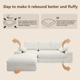 98.4" Cloud Modular Sectional Couch with Chaise,L-Shaped Modern Upholstered Sofa with Deep Seat,Corduroy Sectional Couches for Living Room and Bedroom,No Assembly Required(Beige) XSZD
