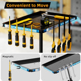 Rolling Tool Cart with Magnetic Strip, Mobile Work Table Rolling Tool Tray with Wheels Height Adjustable Tool Table Rolling Utility Cart Mechanic Cart Tool Storage Organizer for Garage, Bike Work Shop Gaoymsym