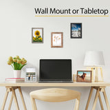 Califortree 5x7 Picture Frame - Can Display Photo 4x6 with Mat, Wood Frame with Shatterproof Plexiglass, Horizontal and Vertical Display for Wall and Tabletop, Rustic Brown Califortree