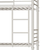 LUMISOL Twin Over Twin Over Twin Triple Bunk Bed, Heavy Duty Metal Triple Bunk Bed Frame with Ladder, Detachable Bunk Beds Can be Divided into 3 Beds, White LUMISOL
