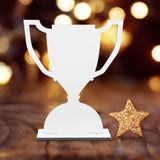 EXCEART Office Desk Decor Trophy Blank Table Sign for Party Table Sublimation Decorations Table Centerpiece Sublimation Blanks Ornaments The Sign Decorate White Supplies Sports EXCEART