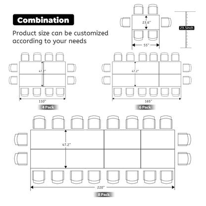 Folding Conference Table,Modern Office Conference Room Table,Mobile Flip Top Training Tables with Caster Wheels,Foldable Meeting Table Seminar Tables for Office,Meeting Room (8 Pack, 70.9x21. - WoodArtSupply