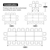 Folding Conference Table,Modern Office Conference Room Table,Mobile Flip Top Training Tables with Caster Wheels,Foldable Meeting Table Seminar Tables for Office,Meeting Room (6 Pack, 55.1x23.6x29.5in) Crevew