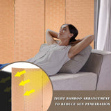 Room Dividers and Folding Privacy Screens 4 Panel 6 ft Foldable Portable Room Seperating Divider, Handwork Wood Mesh Woven Design Room Divider Wall, Room Partitions and Dividers Freestanding, Natural Dkeli