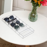 ZEXALOR Clear Drawer Organizer, 6 Sections Eyeglass Sunglasses Organizer Holder, Drawer Dividers Office Desk Tray Bathroom Makeup Jewelry Trays (14×7×1.2") ZEXALOR