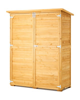 VEVOR Outdoor Storage Shed, Large Wooden Outside Storage Cabinet with Waterproof Roof and Metal Frame, Double Lockable Doors Garden Tool Shed Storage House Cabinet with Shelves, 55.1"x23.6"x67.5" VEVOR