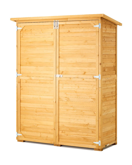 VEVOR Outdoor Storage Shed, Large Wooden Outside Storage Cabinet with Waterproof Roof and Metal Frame, Double Lockable Doors Garden Tool Shed Storage House Cabinet with Shelves, 55.1"x23.6"x67.5" VEVOR