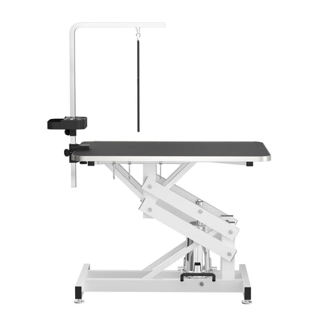 APRILSOUL 43" Hydraulic Pet Grooming Table w/Anti-Static Table Top, Heavy Duty Z-Lift Dog Grooming Table/21-36 w/Armrests/Leash Covers/Tool Organizers/Hooks, Weight Capacity 330LBS Black APRILSOUL
