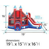 TentandTable Inflatable Bounce House with Slide for Kids 5-12 Large, Commercial Grade Bouncy Castle for Adults, Jump House, Includes Electric Air Blower, 19' L x 15' W x 16' H, Red White and Blue TentandTable