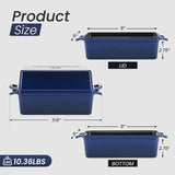 Northriver Casting 2 in 1 Enameled Cast Iron Bread Pan with Lid, Perfect Bread Oven, Loaf Pans for Baking Homemade Sourdough Bread 9x5, 2 Piece set, Navy Blue Northriver Casting