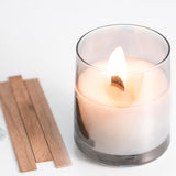 Ziosxin 60set Cherry Wood Candle Wick,Thicken Wood Wicks for Candles-Long Lasting Flame-Easily Burn,Candle Cores with 60pcs Stand and 60pcs Glue Dot,60pcs Warning Label for Candle Making Ziosxin