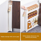 3.54 Slim Storage Cart Durable Bathroom Organizer Slide Out Storage Cart Rolling Utility Cart Slide Out Organizer Narrow Shelf Rack for Kitchen Bathroom Study Office UEncounter