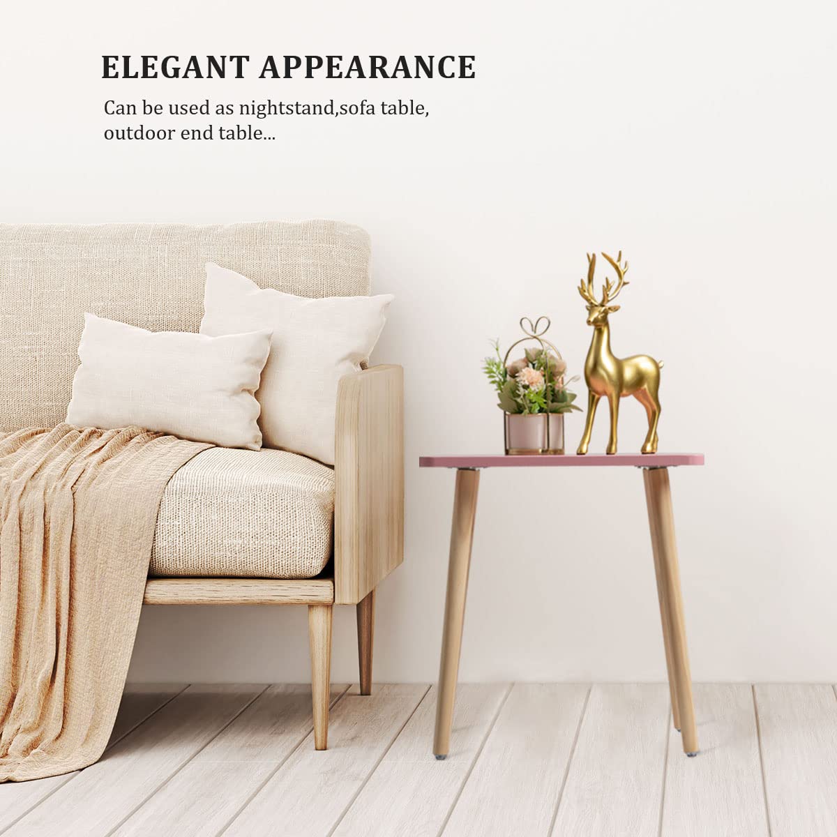 FORAOFUR Side Table, Small End Table Accent Table Living Room Bedroom Balcony Office, Modern Side Table Bedside Table Home Decor, Easy Assembly FORAOFUR