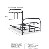 Signature Design by Ashley Nashburg Farmhouse Industrial Twin Metal Bed with Powdercoated Finish, Matte Black Signature Design by Ashley