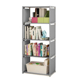 Kaichenyt Bookshelf 4-Tier Grey Open Storage Shelf Floor Standing Display Bookcase Modern Books Storage Shelves Open Bookshelf and Bookcase for Living Room, Home Office, 49(H) x15.74(L) x11(W) inch Kaichenyt