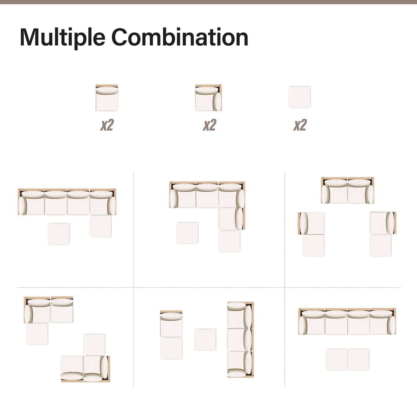 LAUSAINT HOME Outdoor Patio Furniture, 6 Piece Outdoor Sectional Sofa PE Rattan Wicker Patio Conversation Sets, All Weather Patio Furniture Set with Thick Cushions for Garden, Backyard(Beige) - WoodArtSupply