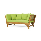 Christopher Knight Home Serene Outdoor Expandable Daybed with Cushions - Acacia Wood - Teak/Light Green/Khaki Christopher Knight Home